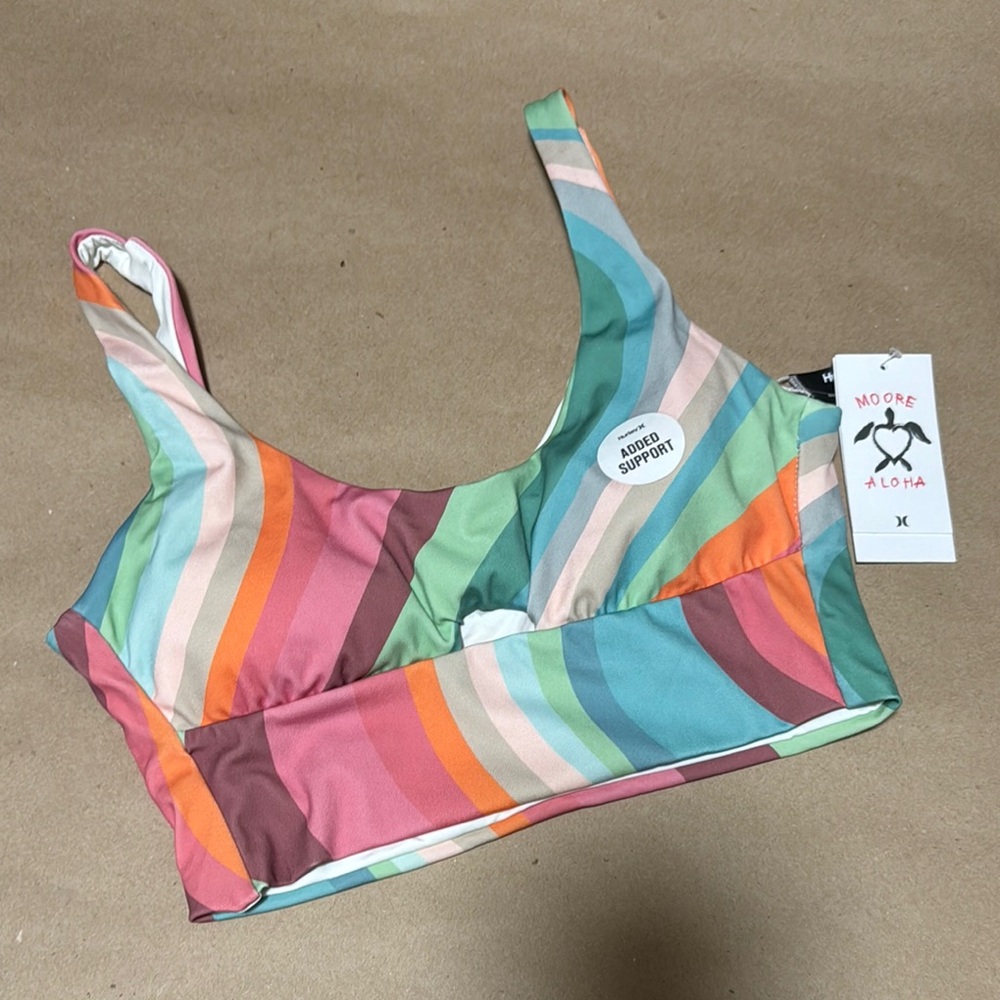 Hurley Multicolor Striped Bikini Top